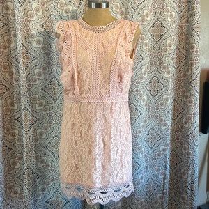 NWT Lulus My Sweetheart Blush Pink Lace Mini Dress